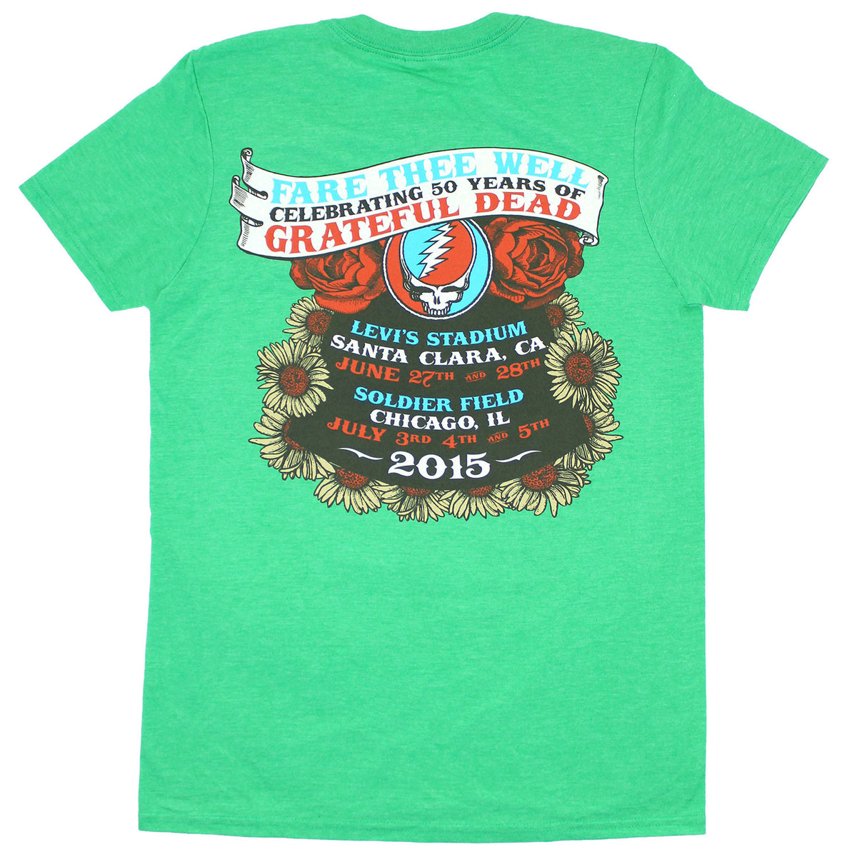 Fare Thee Well Celebrating 50 Years Of Grateful Dead 1965 2015 T-shirt Back