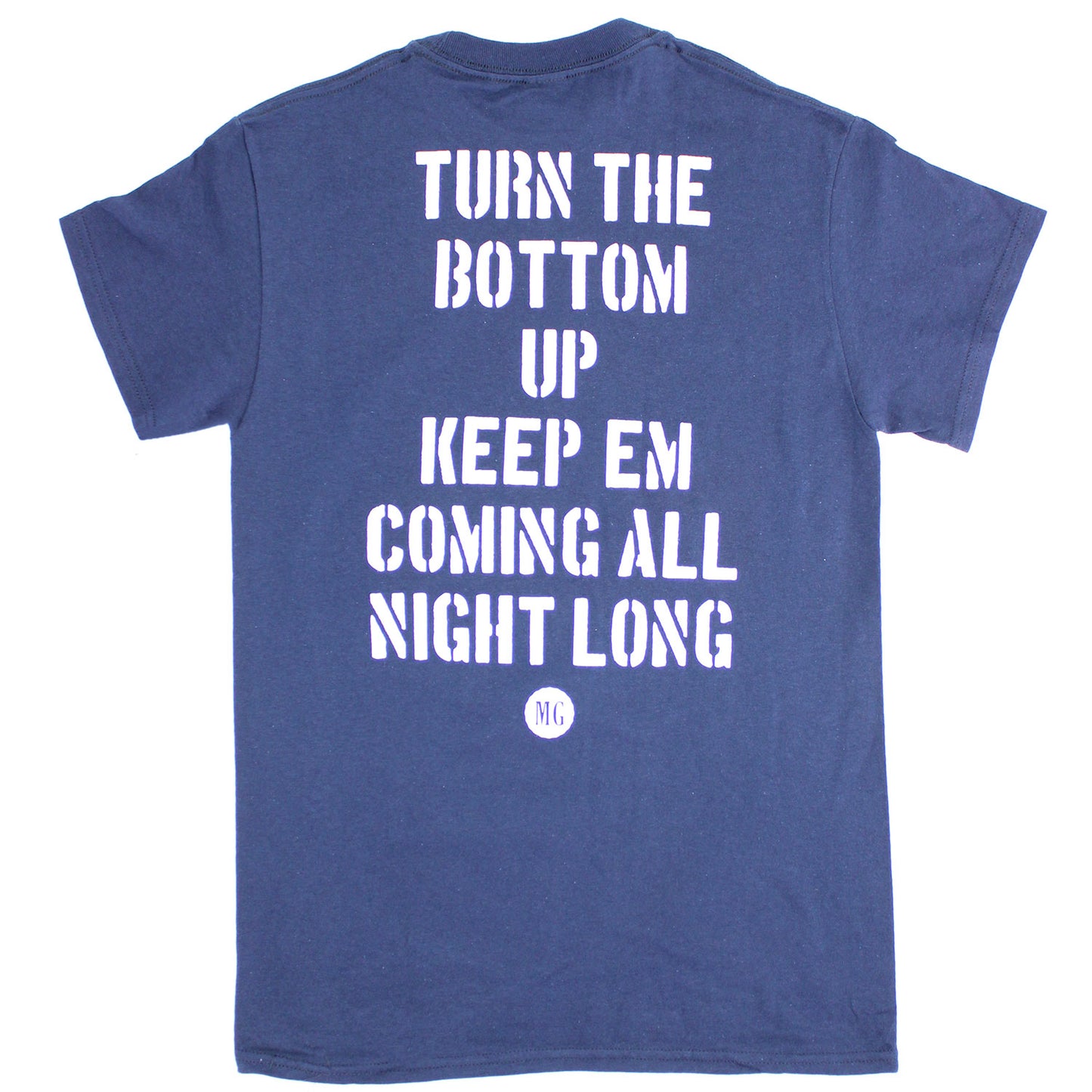 Montgomery Gentry Drink Along Song on Navy Blue Tee T-shirt Back