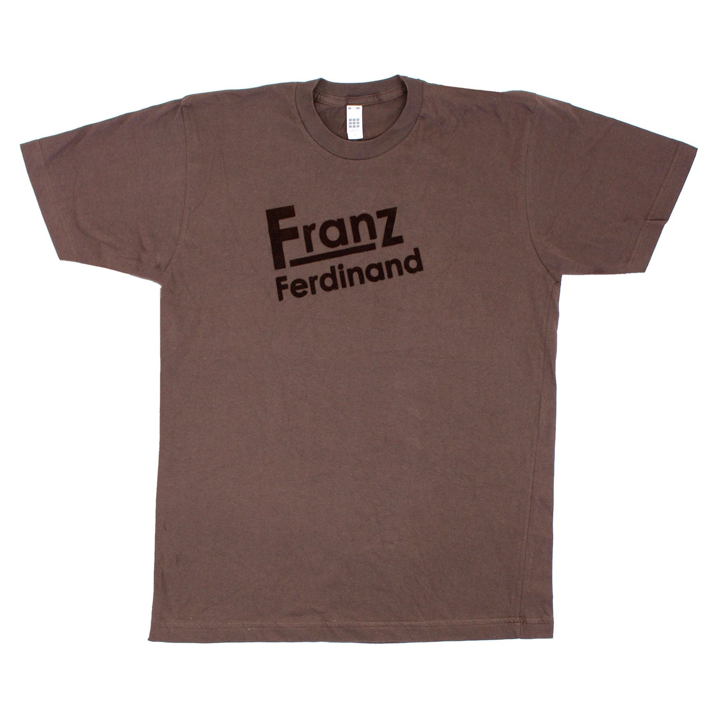 Franz Ferdinand Brown On Brown Velvet Flocked Logo T-shirt Front