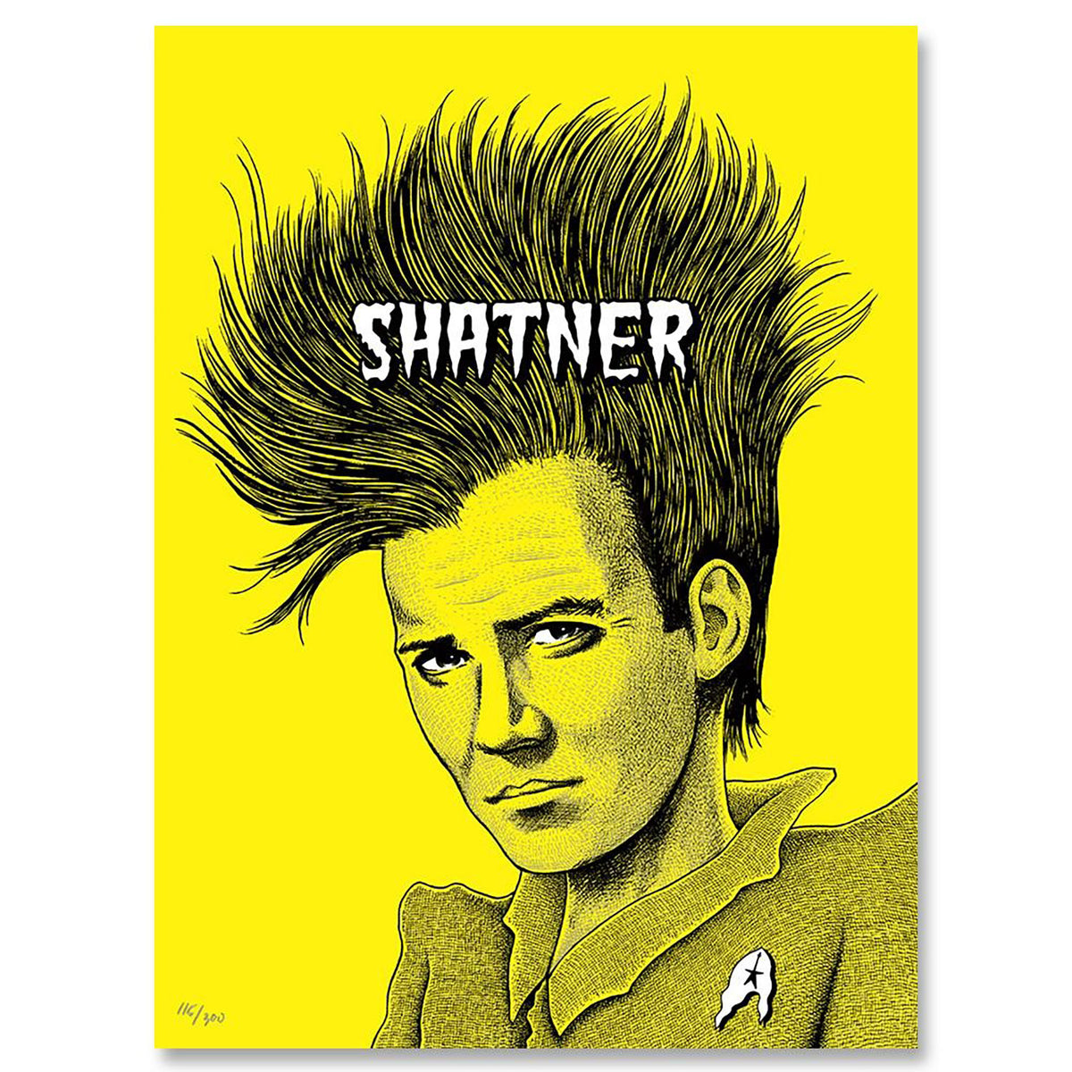 Demented Punk SHATNER: COVERED IN PUNK by Stephen Blickenstaff Limited Screenprint Front