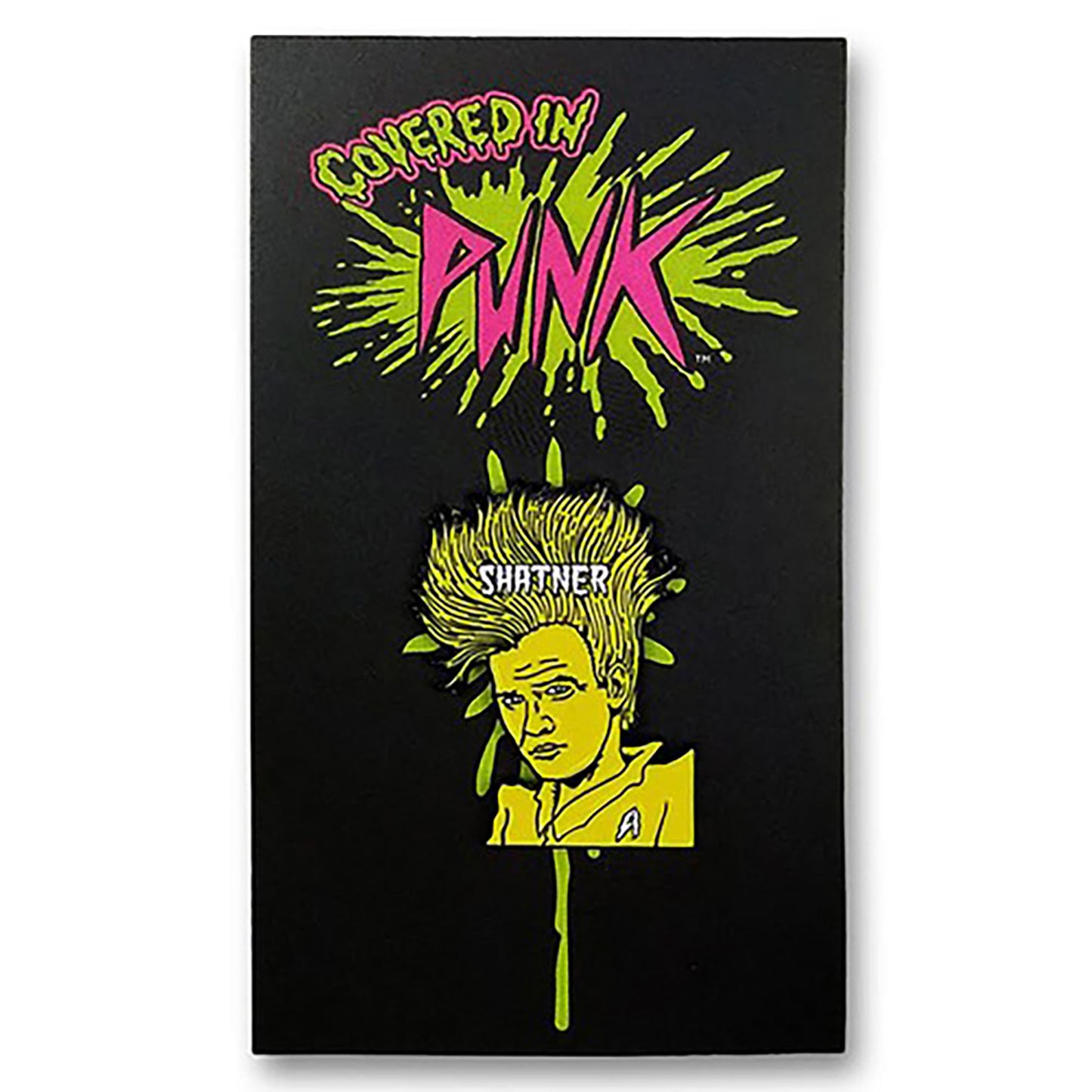Demented Punk Shatner "Covered In Punk" Enamel Pin by Stephen Blickenstaff Pewter Pin Badge Back