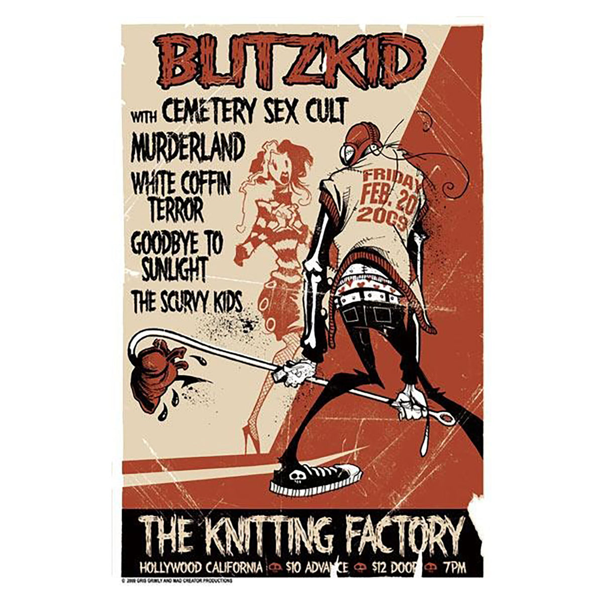 Blitzkid Concert Poster Print by Gris Grimly Concert Promo Poster Front