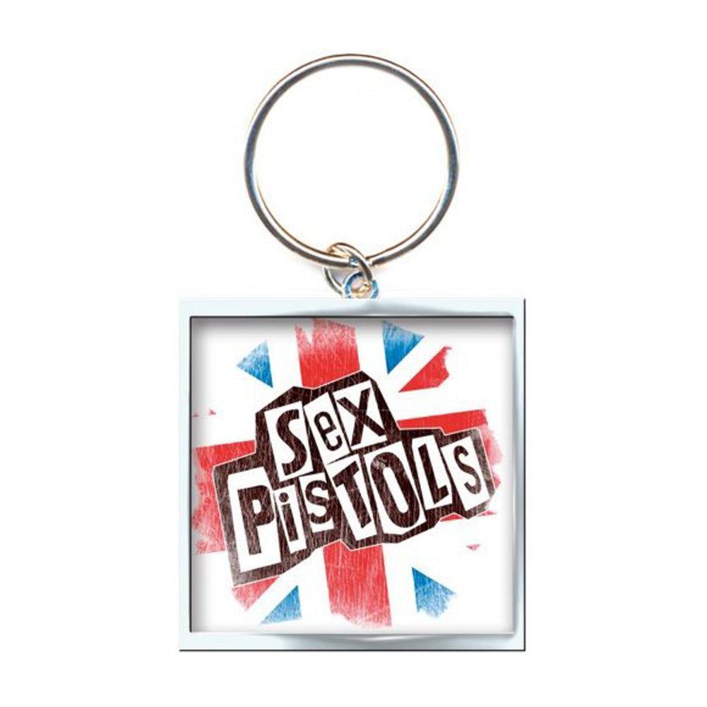 Sex Pistols Union Jack Metal Key Chain Front