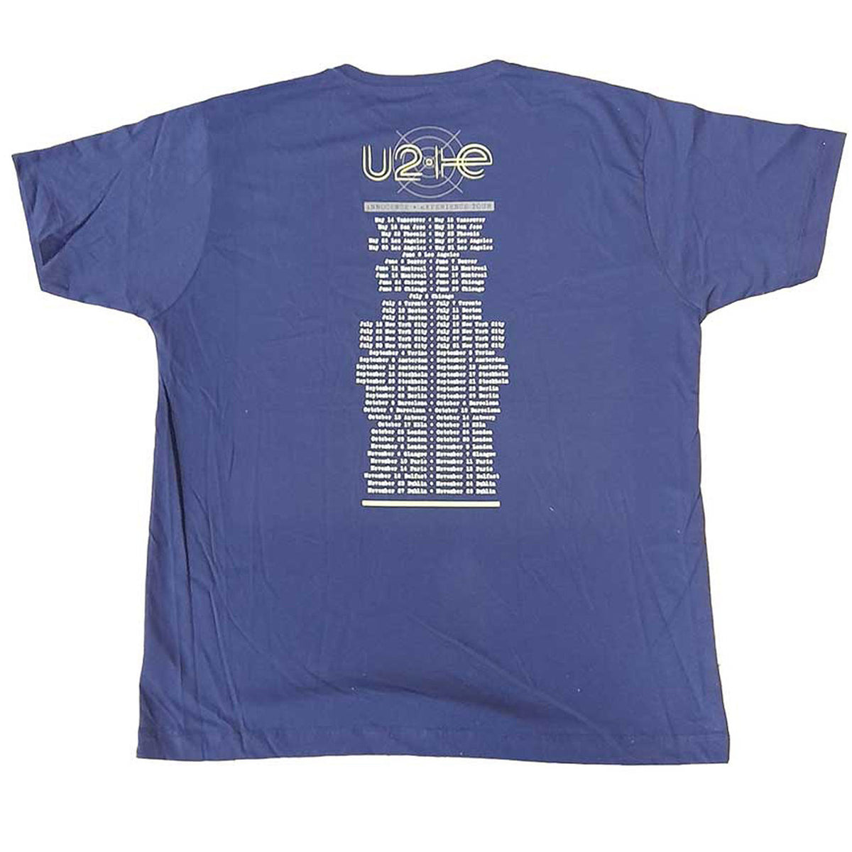 U2 I+e 2015 Tour Dates T-shirt Back