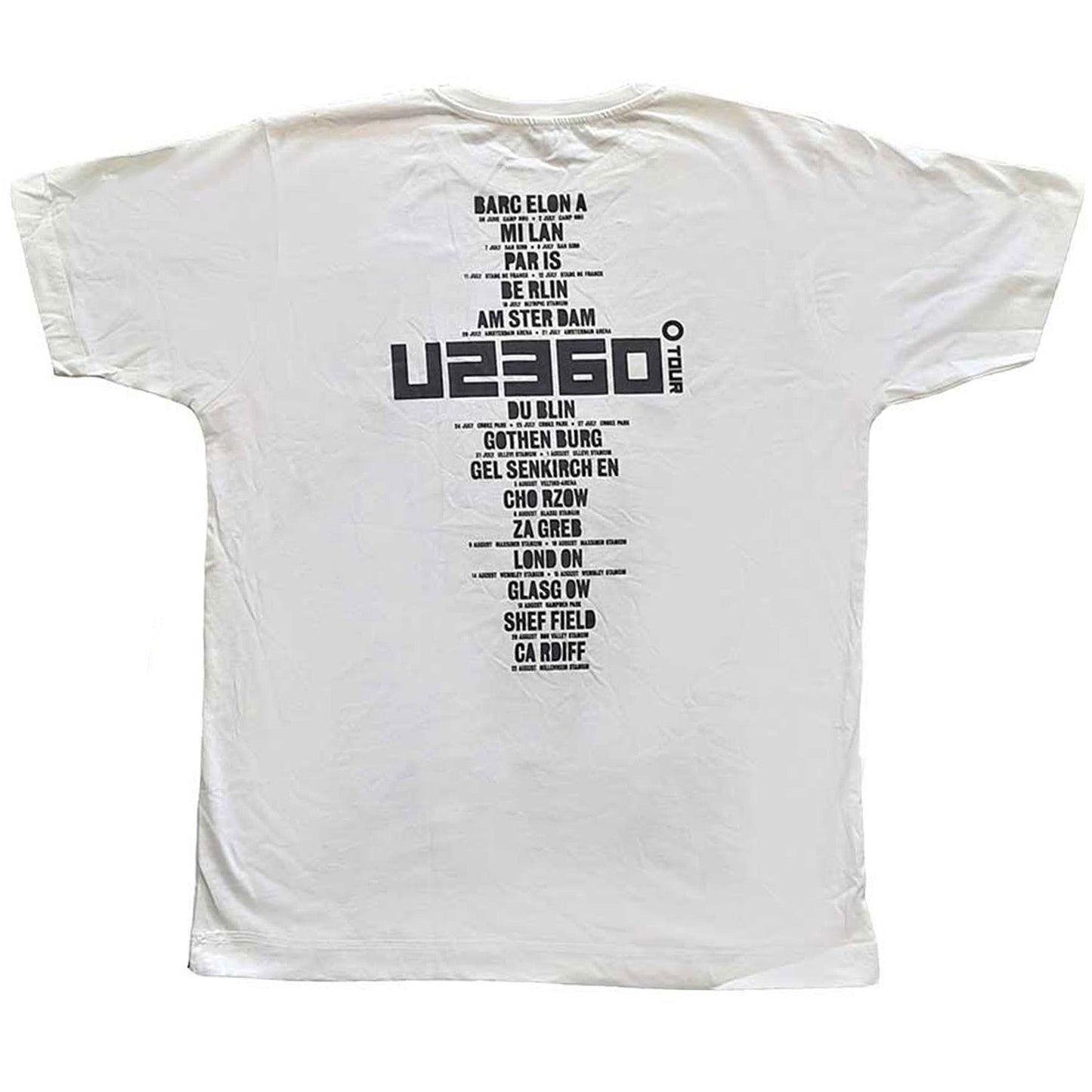 U2 360 Degree Tour 2009 Stand Up To Rock Stars T-shirt Back