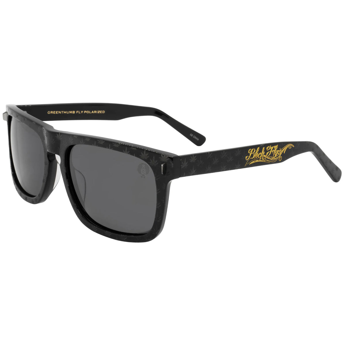 Cypress Hill Dr. Greenthumb Flyamivice Shiny Black w/ Smoke Polarized Lens Sunglasses Front