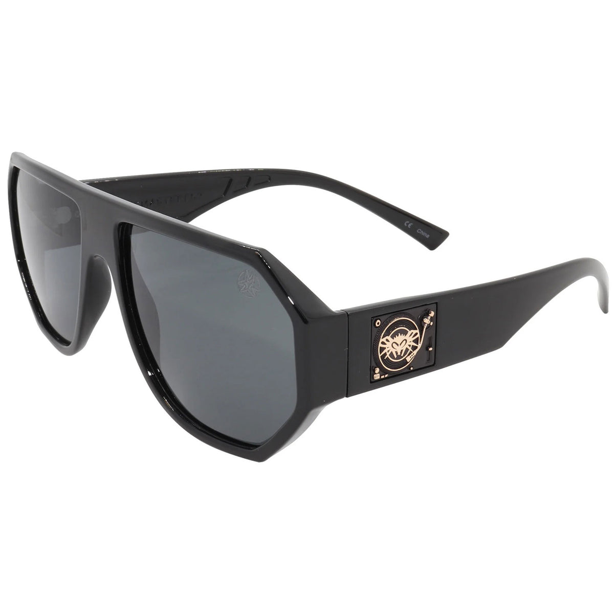 Mix Master Mike Mix Master Fly Black Flys Collab Shiny Black w/ Smoke Lens Sunglasses Front
