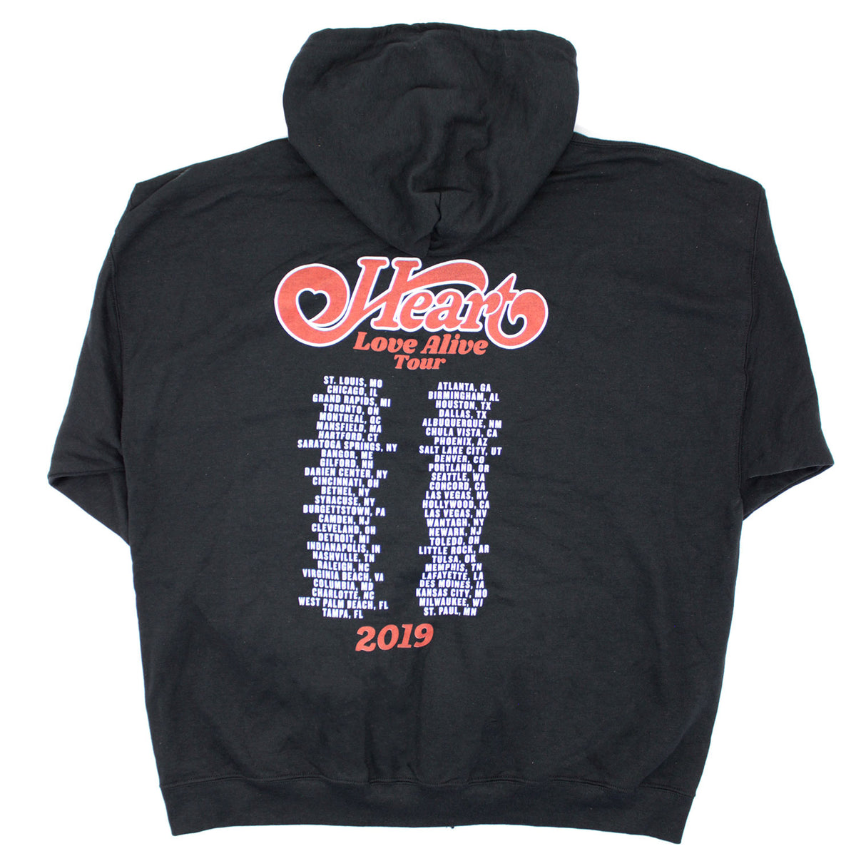 Heart Love Alive 2019 Zippered Hooded Sweatshirt Back