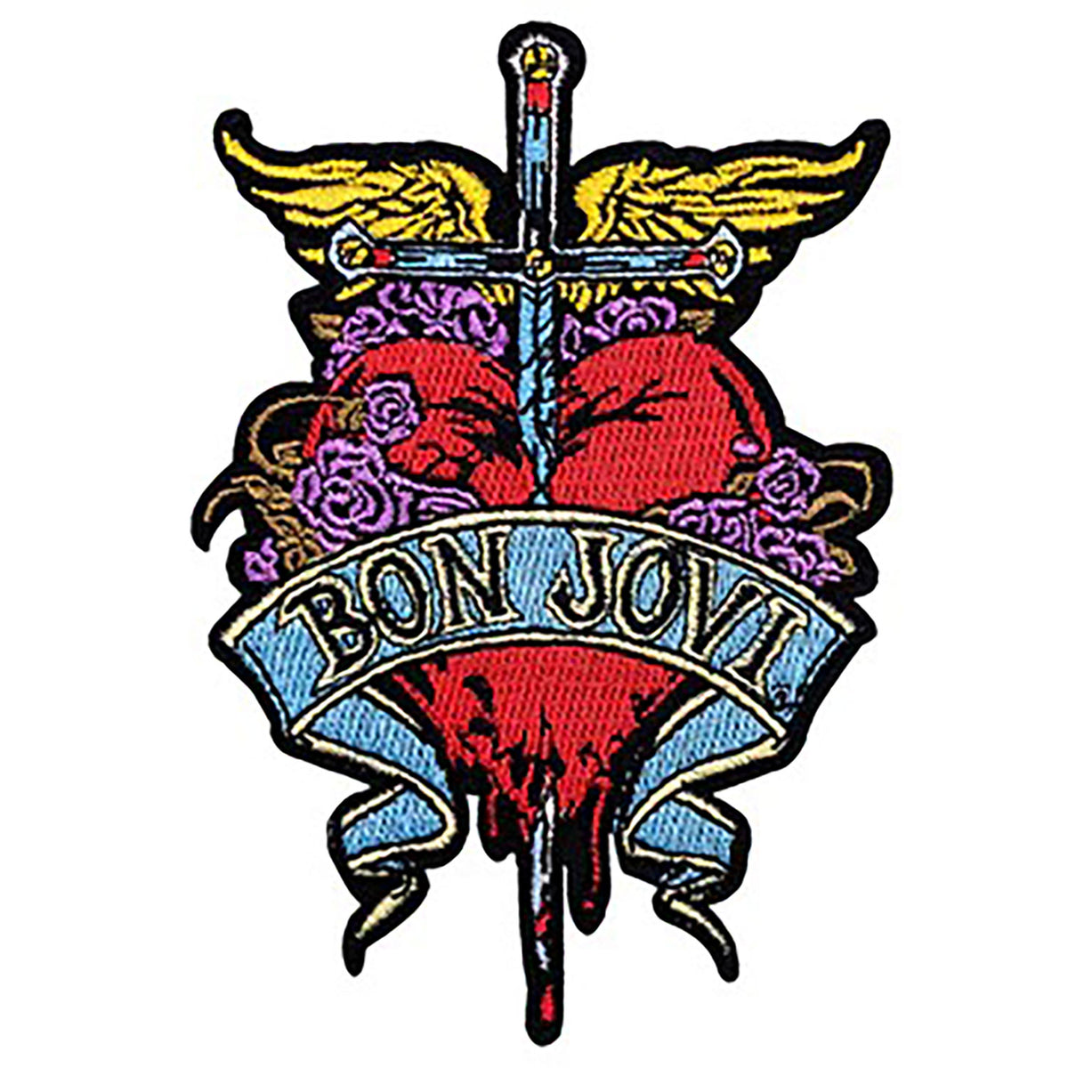 Bon Jovi Heart & Dagger Embroidered Patch Front