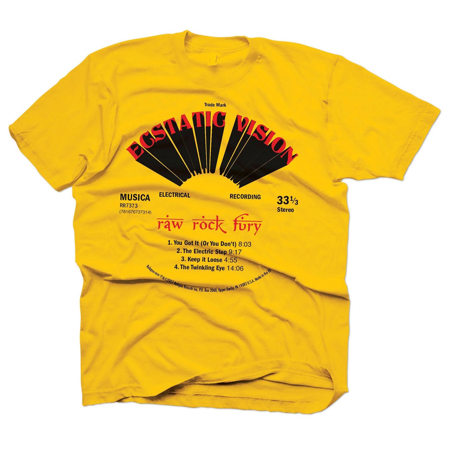 Ecstatic Vision Raw Rock Fury T-shirt Front