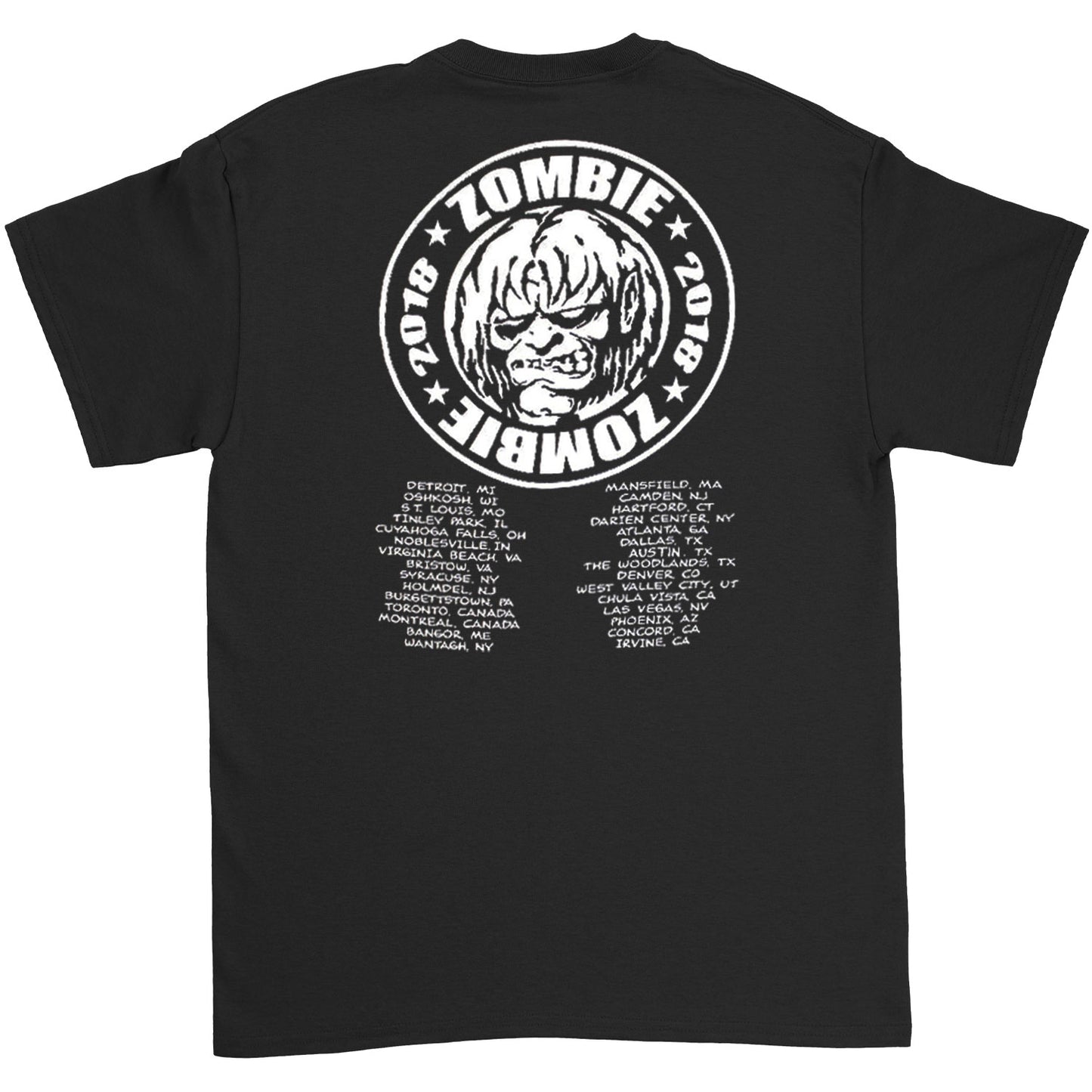 Rob Zombie Ugly Face 2018 Tour Slim Fit T-shirt Back