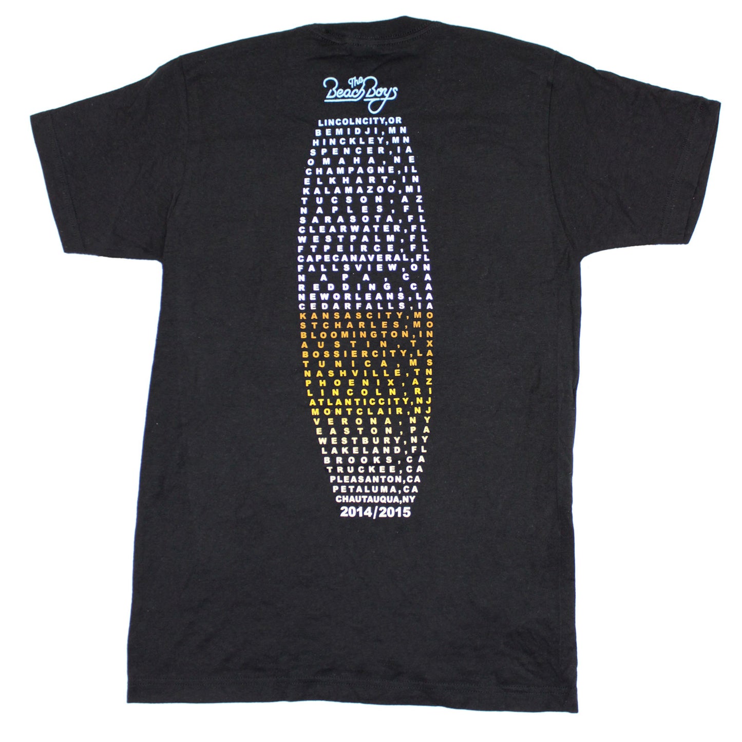 Beach Boys 50 Years Of Fun Fun Fun 2014/2015 (OR - NY) T-shirt Back