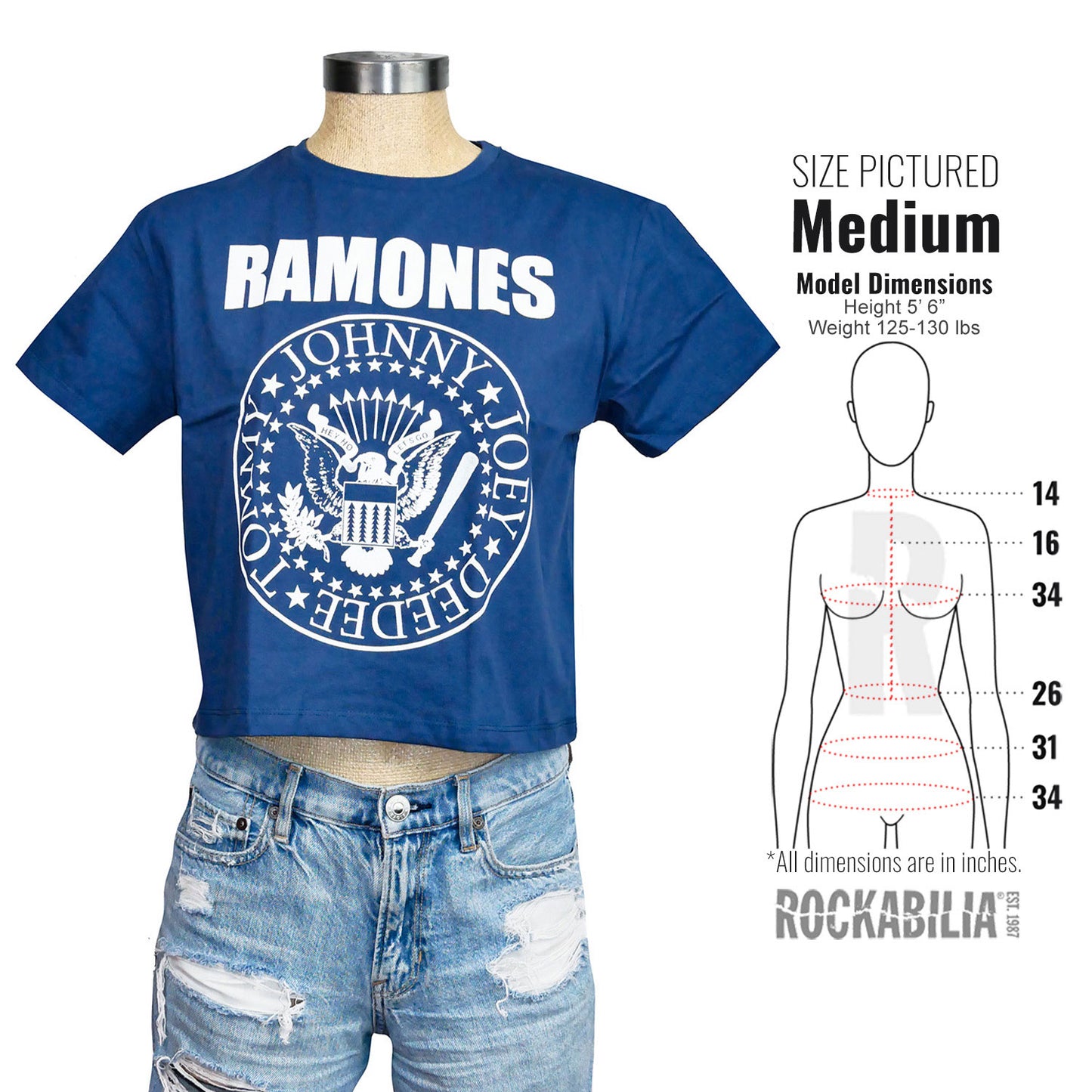 Ramones Presidential Seal Ladies Crop Top Junior Top Alt 3