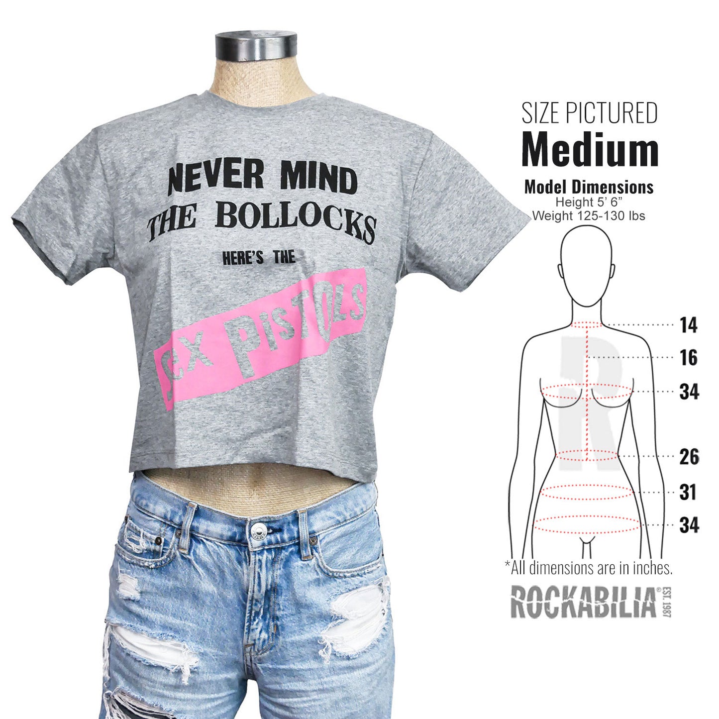 Sex Pistols NMTB Original Album Ladies Crop Top Junior Top Alt 3