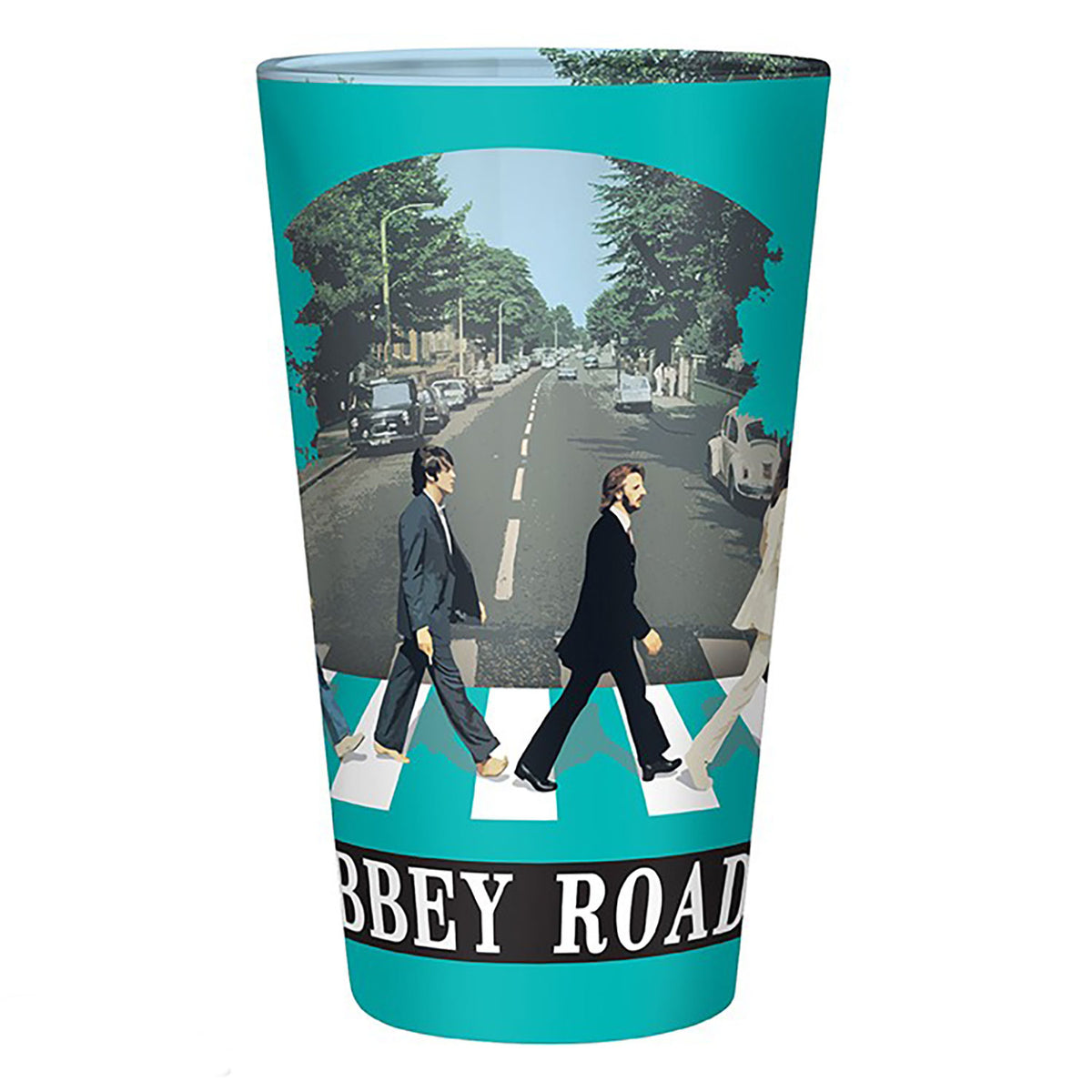 Beatles Abbey Road Glass Large glass Pint Glass Front