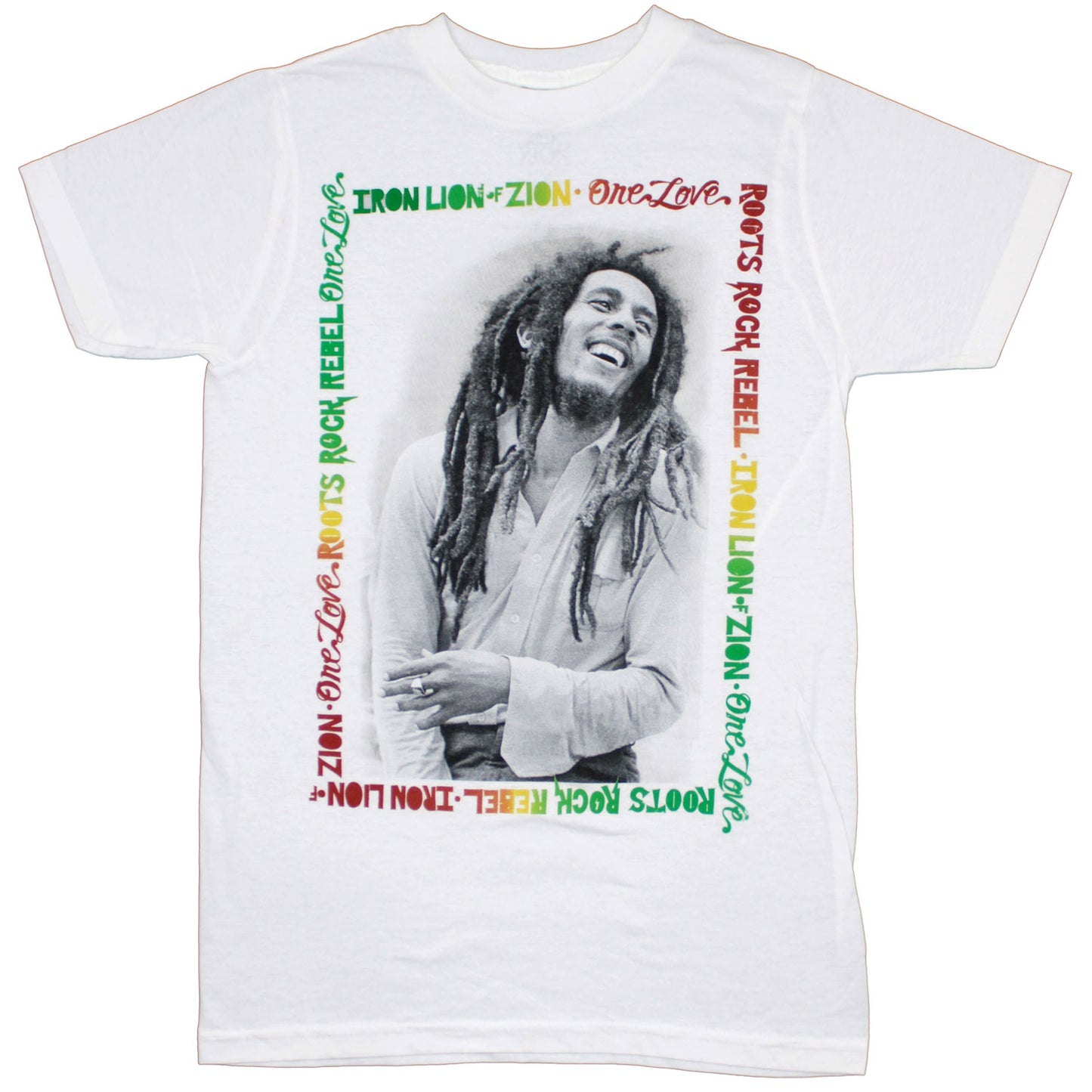 Bob Marley Iron Lion Of Zion One Love Roots Rock Rebel T-shirt Front