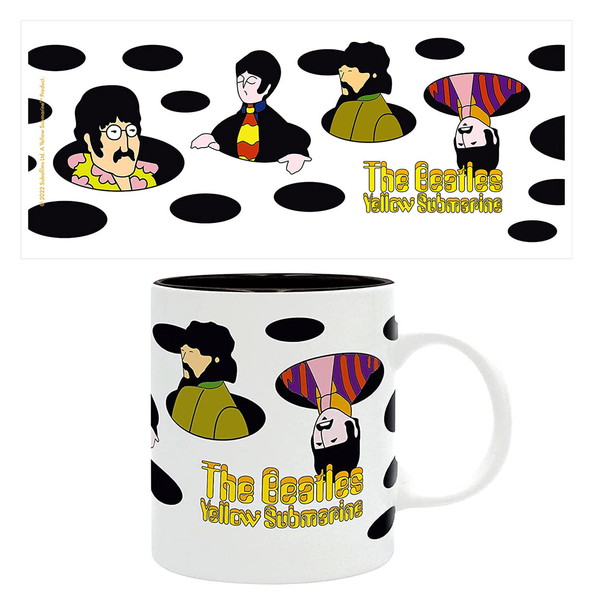 Beatles Yellow Sub Sea of Holes Coffee Mug Front