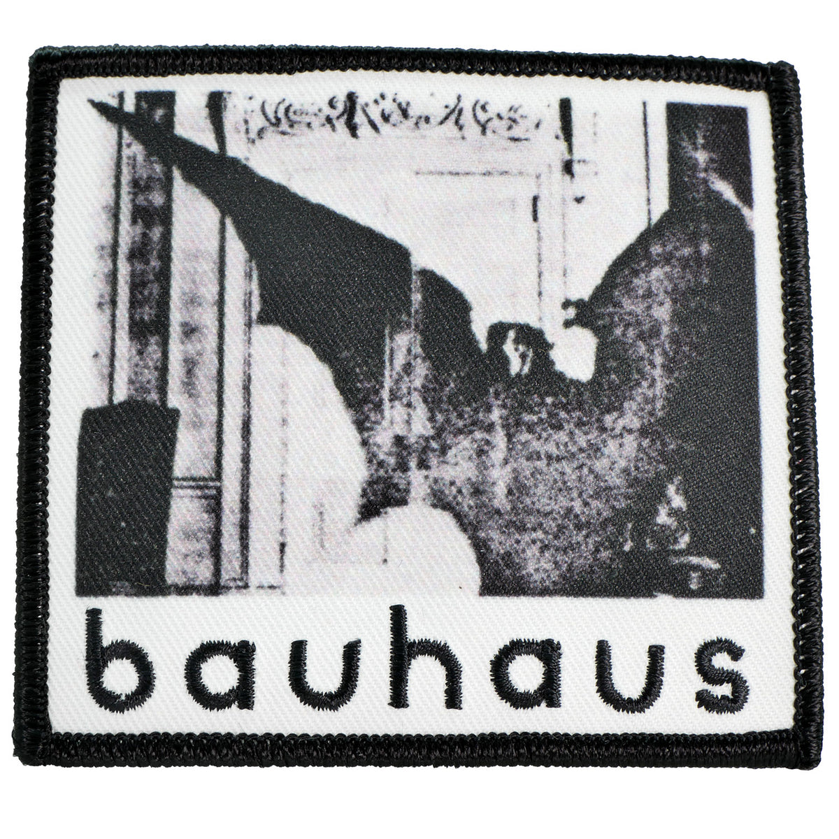 Bauhaus Bat Embroidered Patch Front