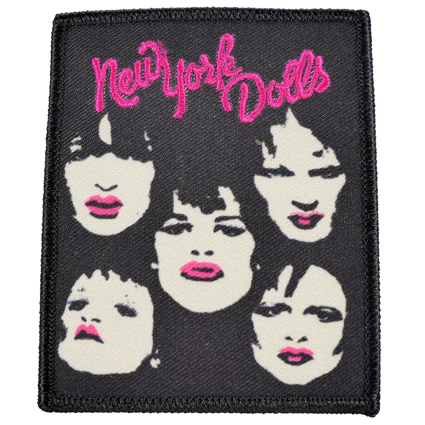 New York Dolls Faces Embroidered Patch Front