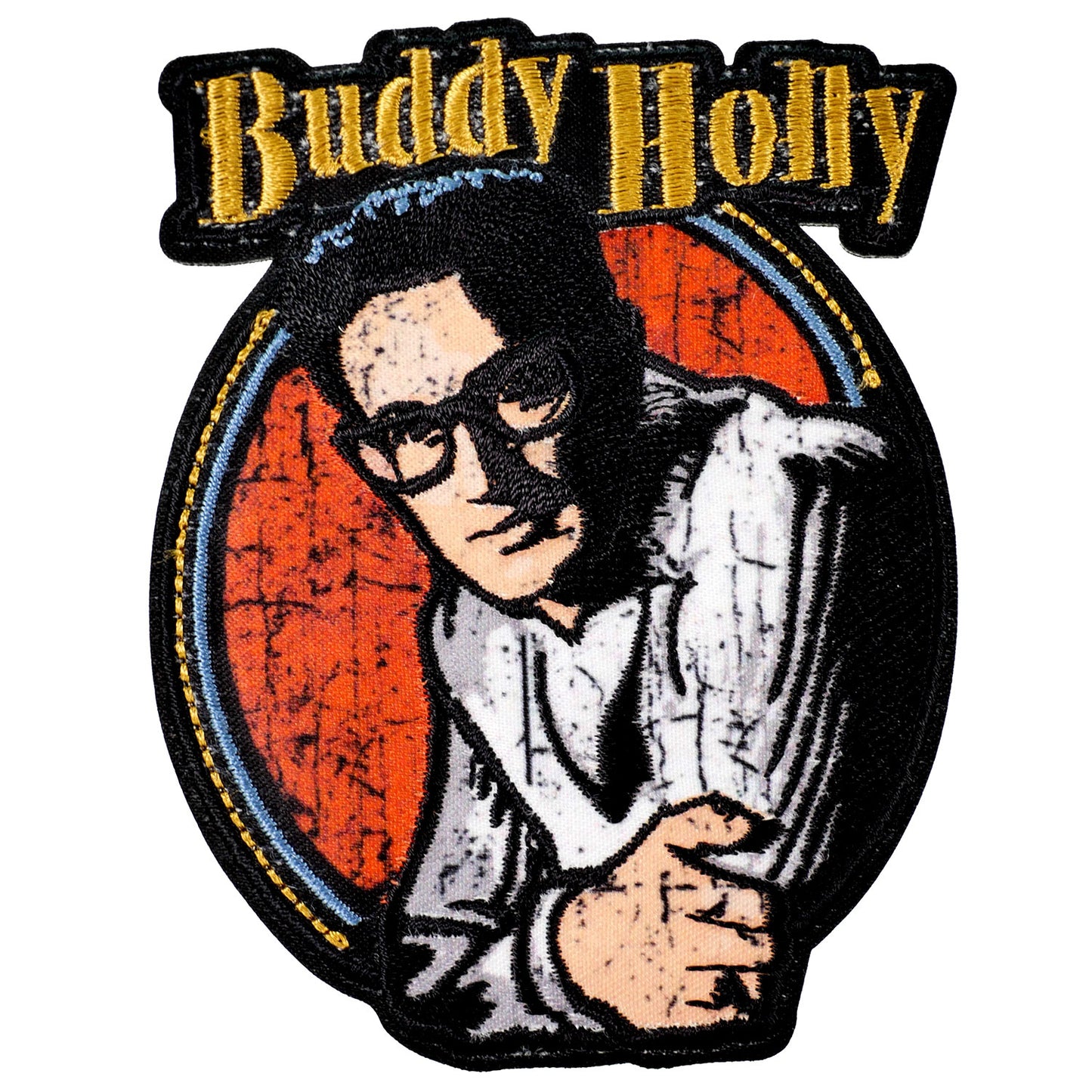 Buddy Holly Portrait Embroidered Patch Front