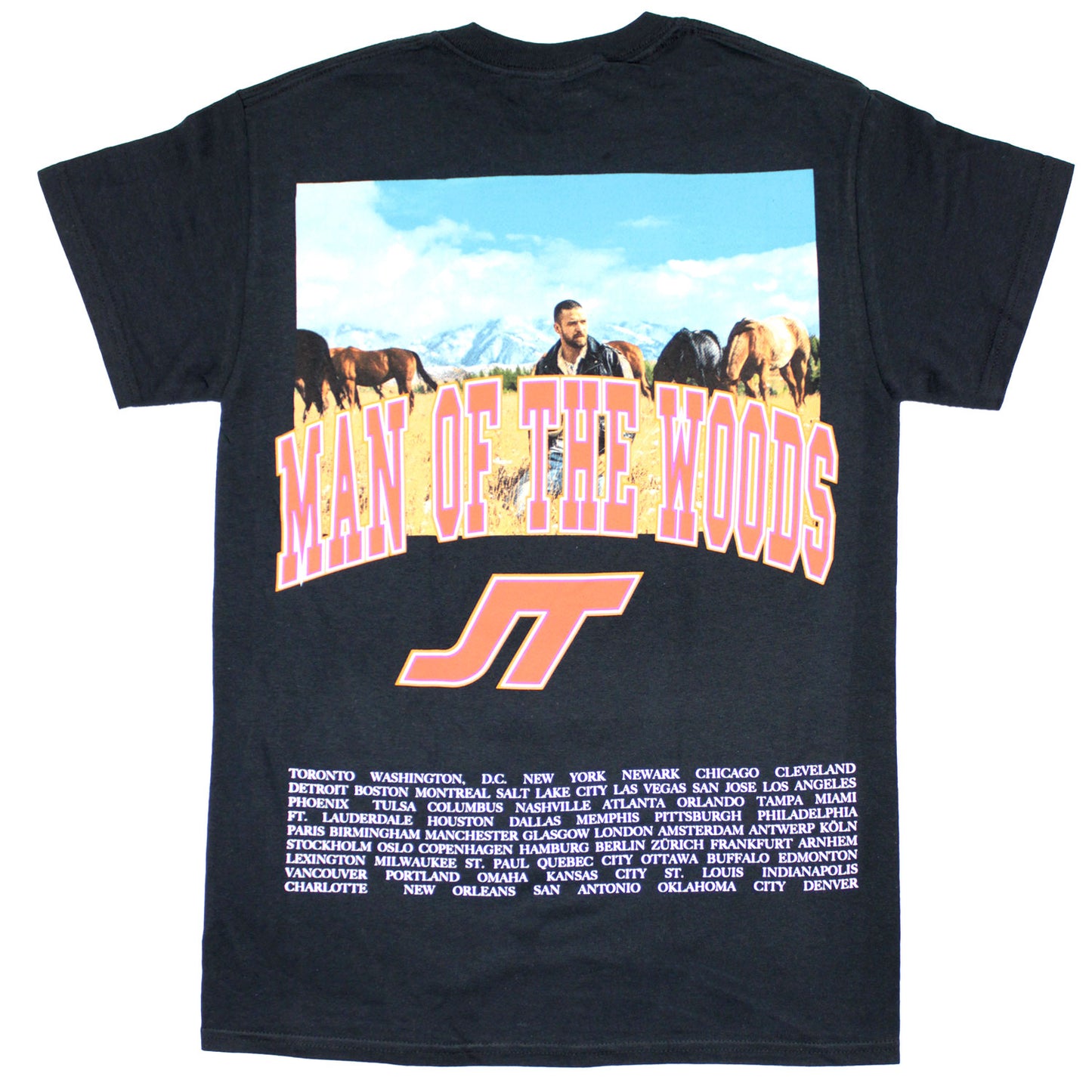 Justin Timberlake Varsity Video Tour Tee T-shirt Back