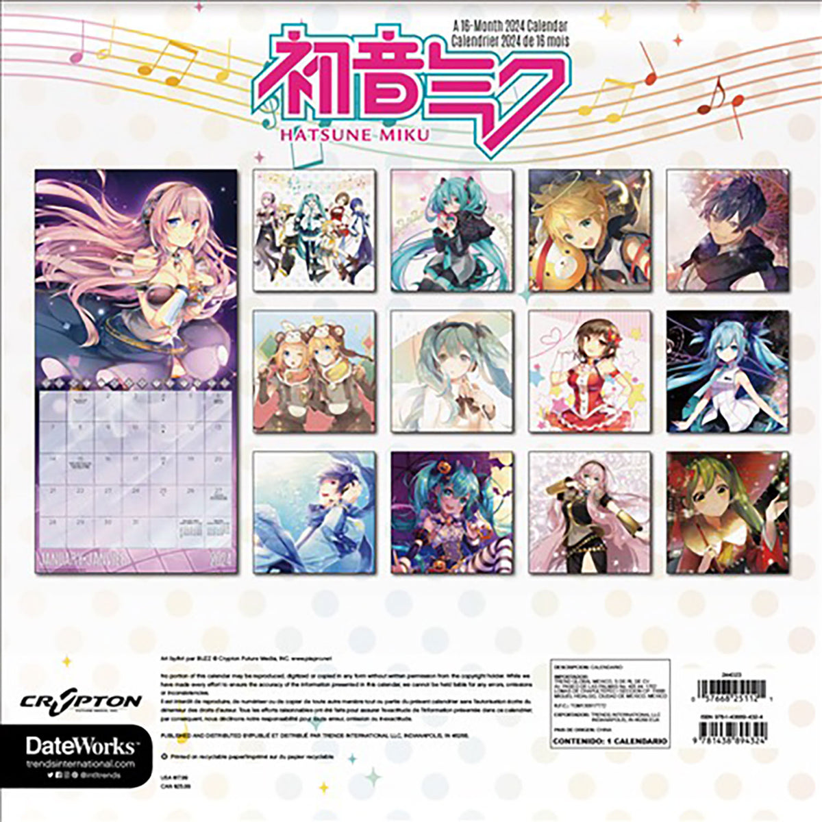 2024 Hatsune Miku Wall Calendar (Bilingual French) Calendar Back