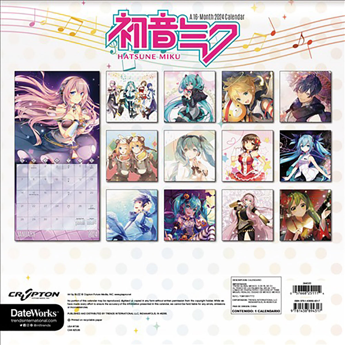 2024 Hatsune Miku Wall Calendar Calendar Back