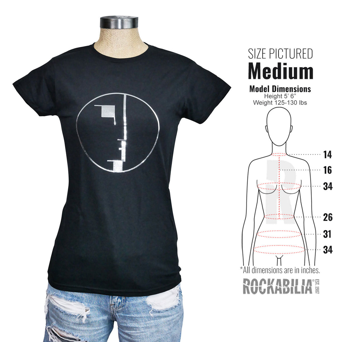 Bauhaus Ladies Foil Tee Junior Top Alt 3