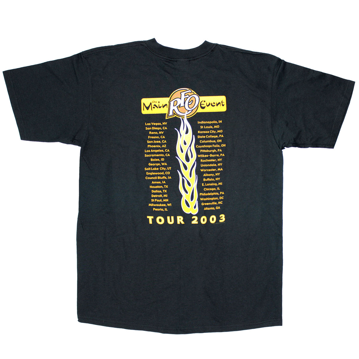 Reo Speedwagon Athentic the Main Event Tour 2003 (Only 1 Available) T-shirt Back