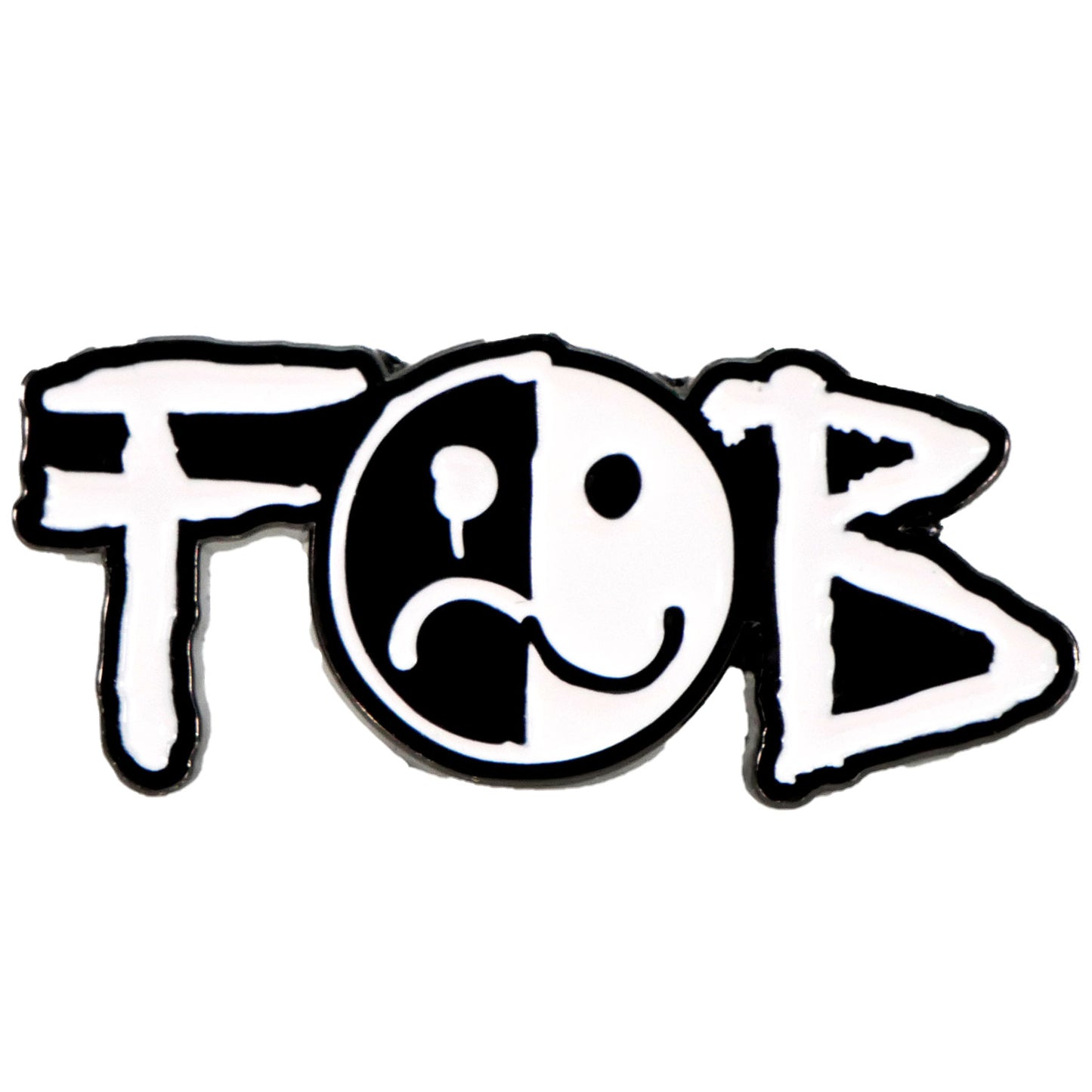 Fall Out Boy Smiley Logo Pewter Pin Badge Back