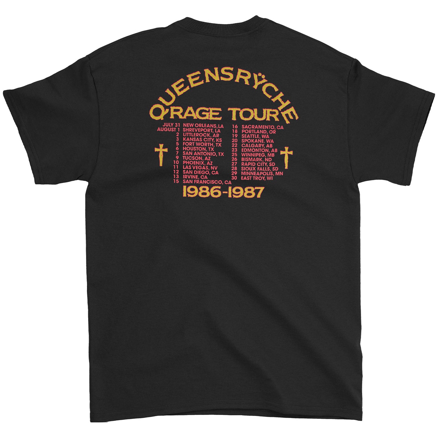 Queensryche Rage For Order Tour T-shirt Back