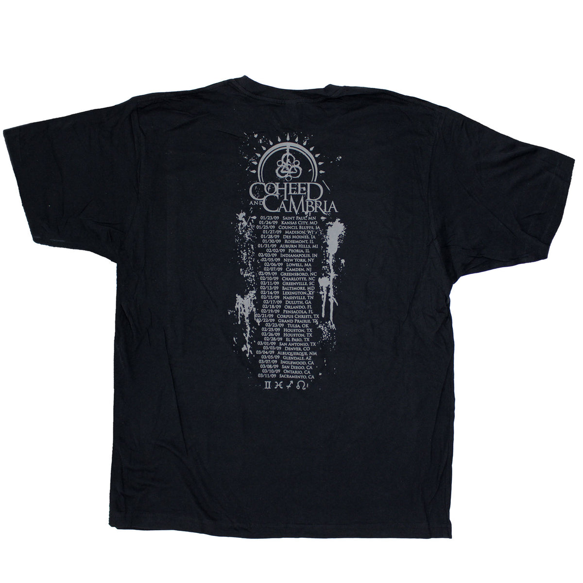 Coheed And Cambria Keywork and Devil 2009 Tour Tee Slim Fit T-shirt Back