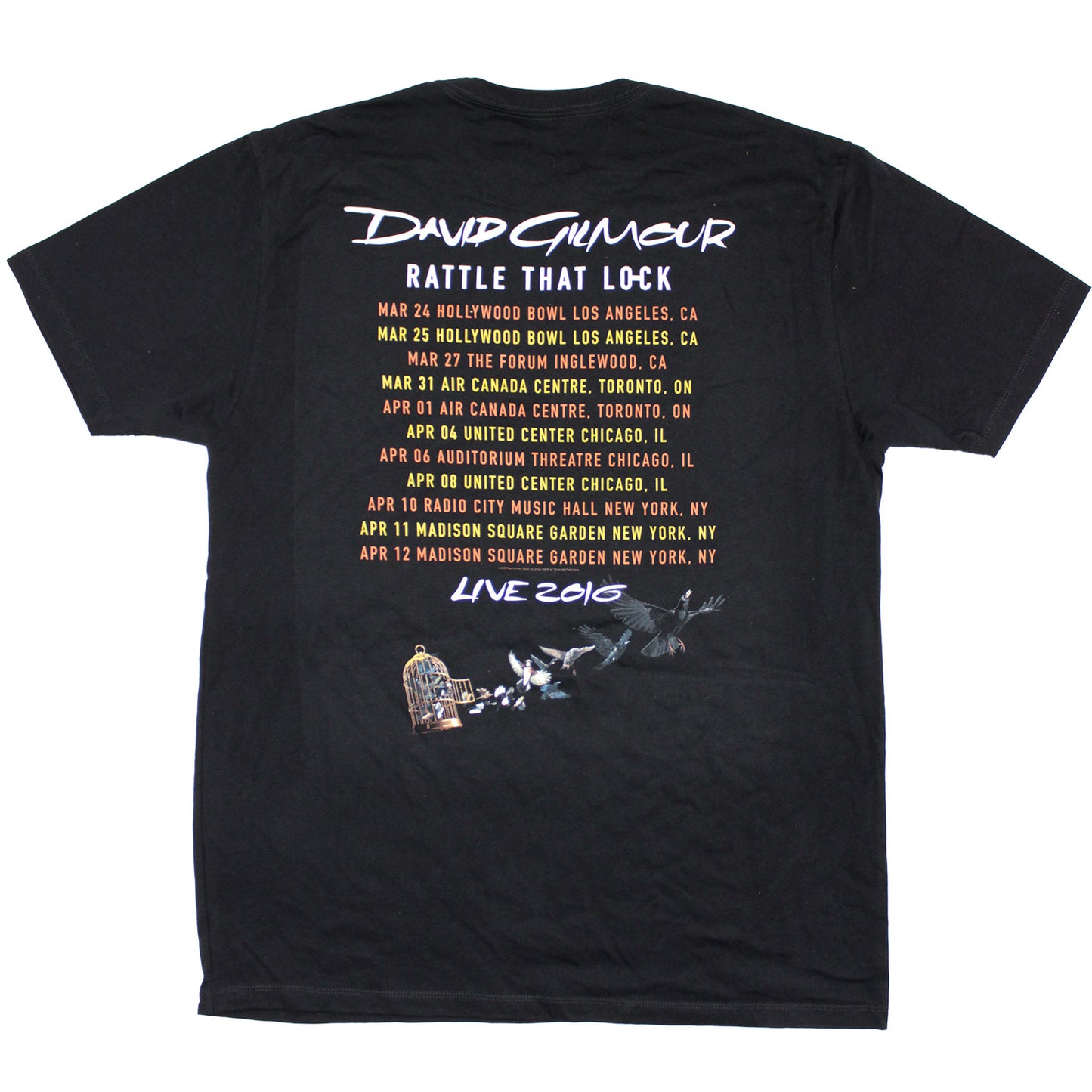 David Gilmour Rattle That Lock Live 2016 Slim Fit T-shirt Back