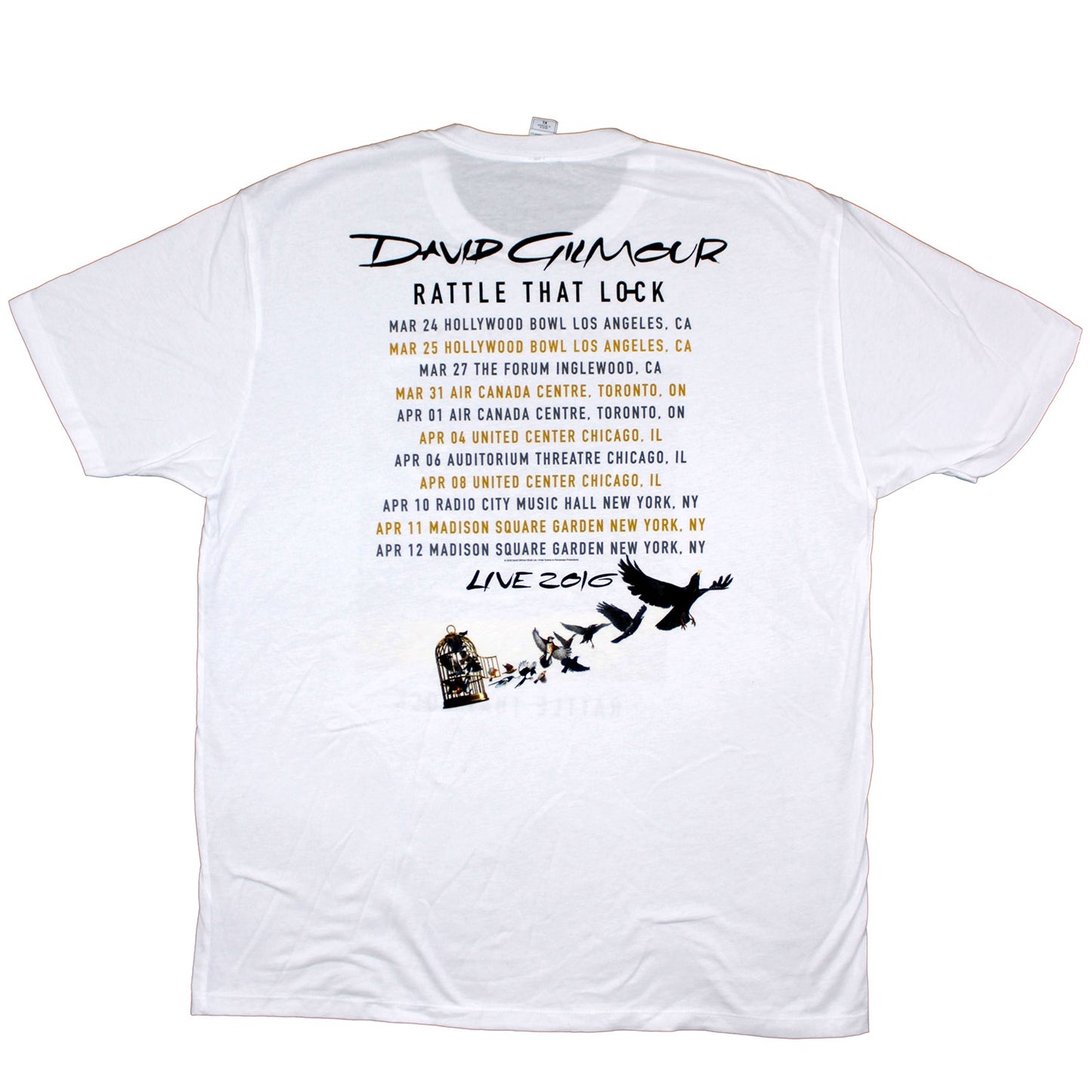 David Gilmour Rattle That Lock Live 2016 Slim Fit T-shirt Back