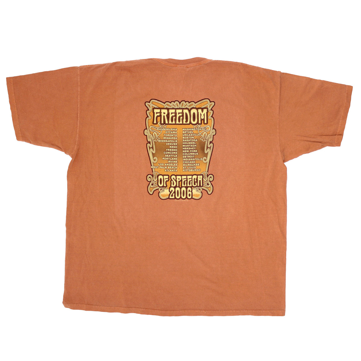 Crosby Stills Nash Young Crosby Stills Nash & Young Freedom Anvil Pigment Dye Yam Tee Over Dyed T-shirt Back