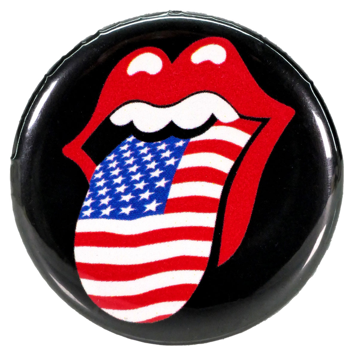 The Rolling Stones USA Flag Tongue Button Front