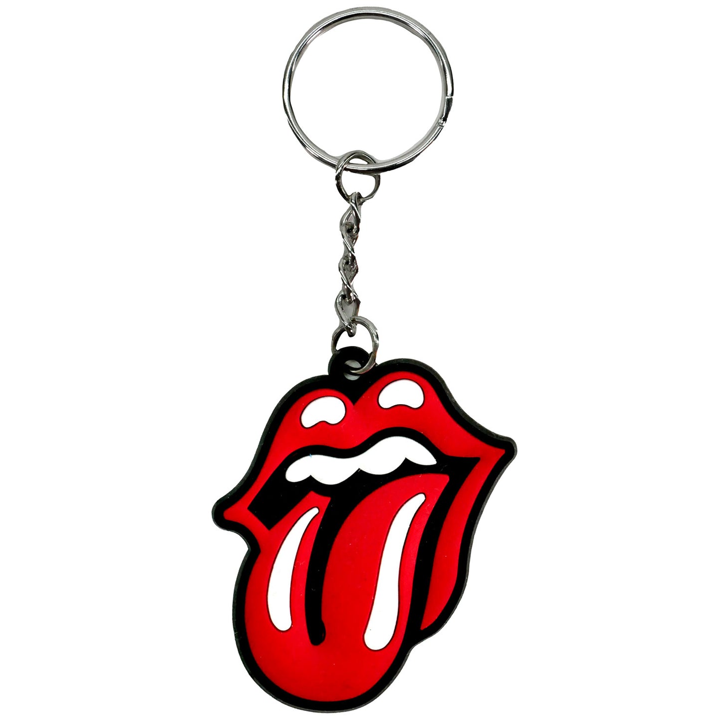 The Rolling Stones Tongue Logo Rubber Key Chain Front