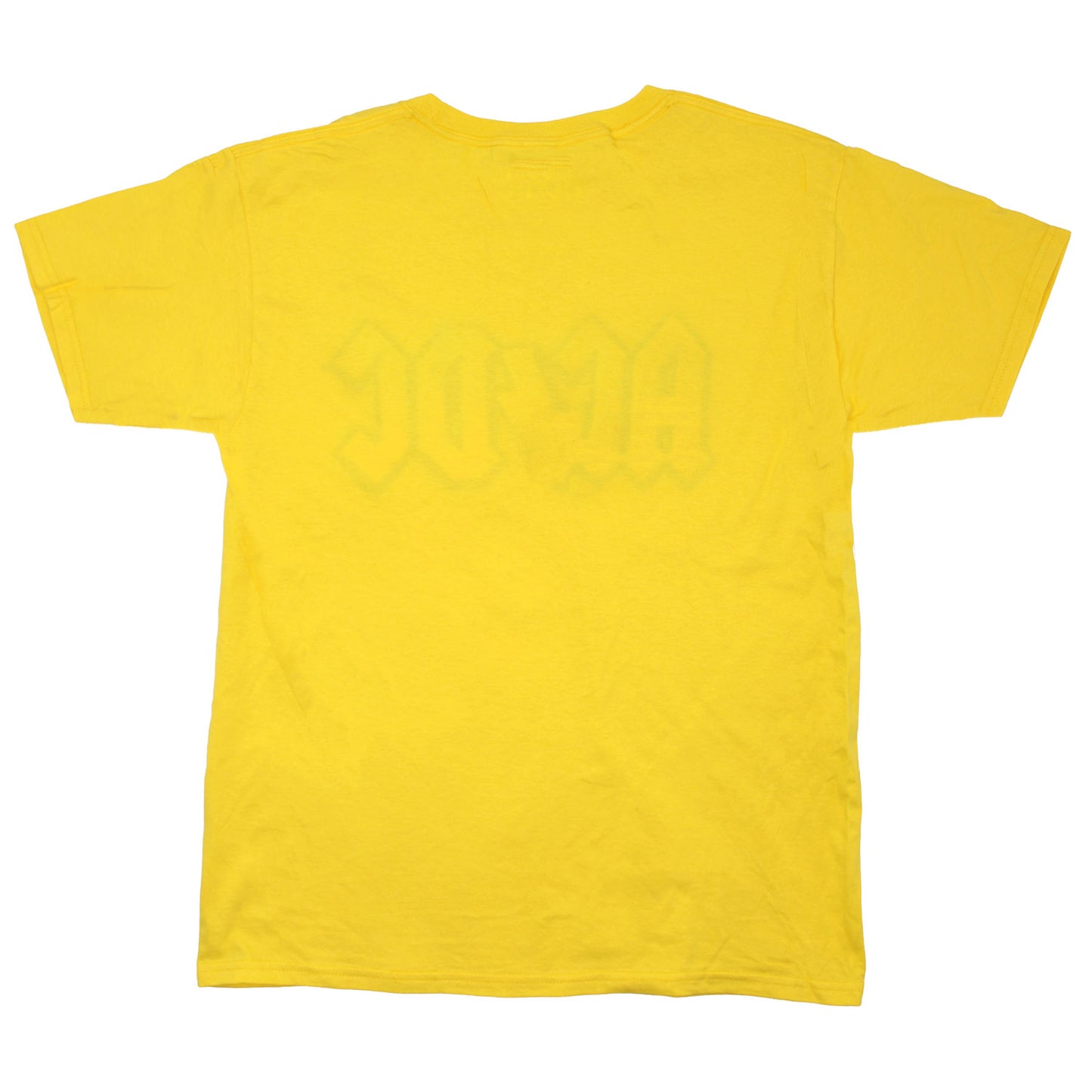 AC/DC Vintage Distressed American Flag Logo On Yellow T-shirt T-shirt Back