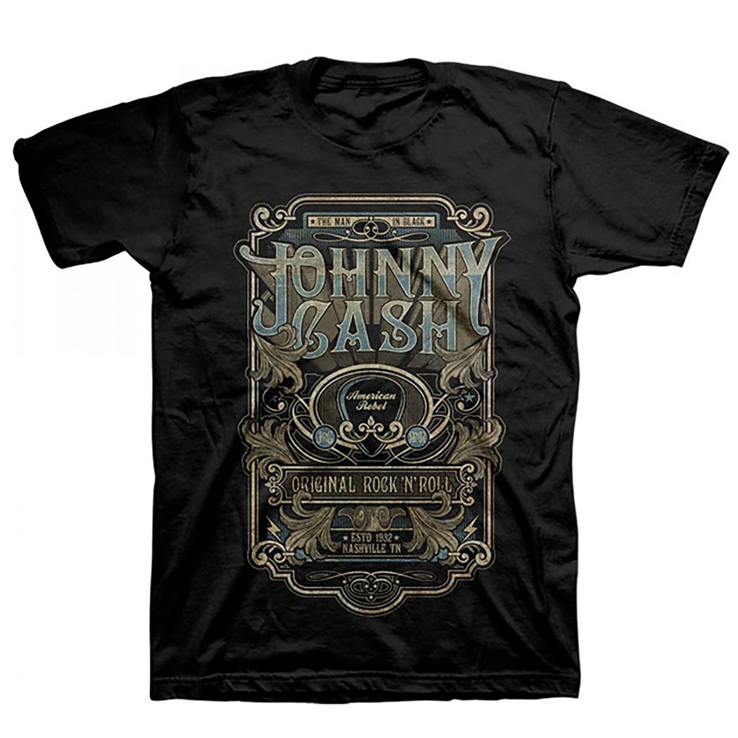 Johnny Cash Ornate T-shirt Front