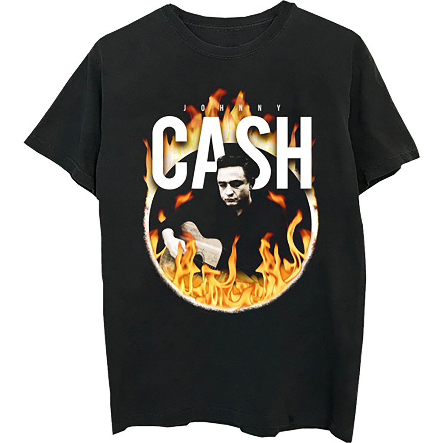 Johnny Cash Flames T-shirt Front