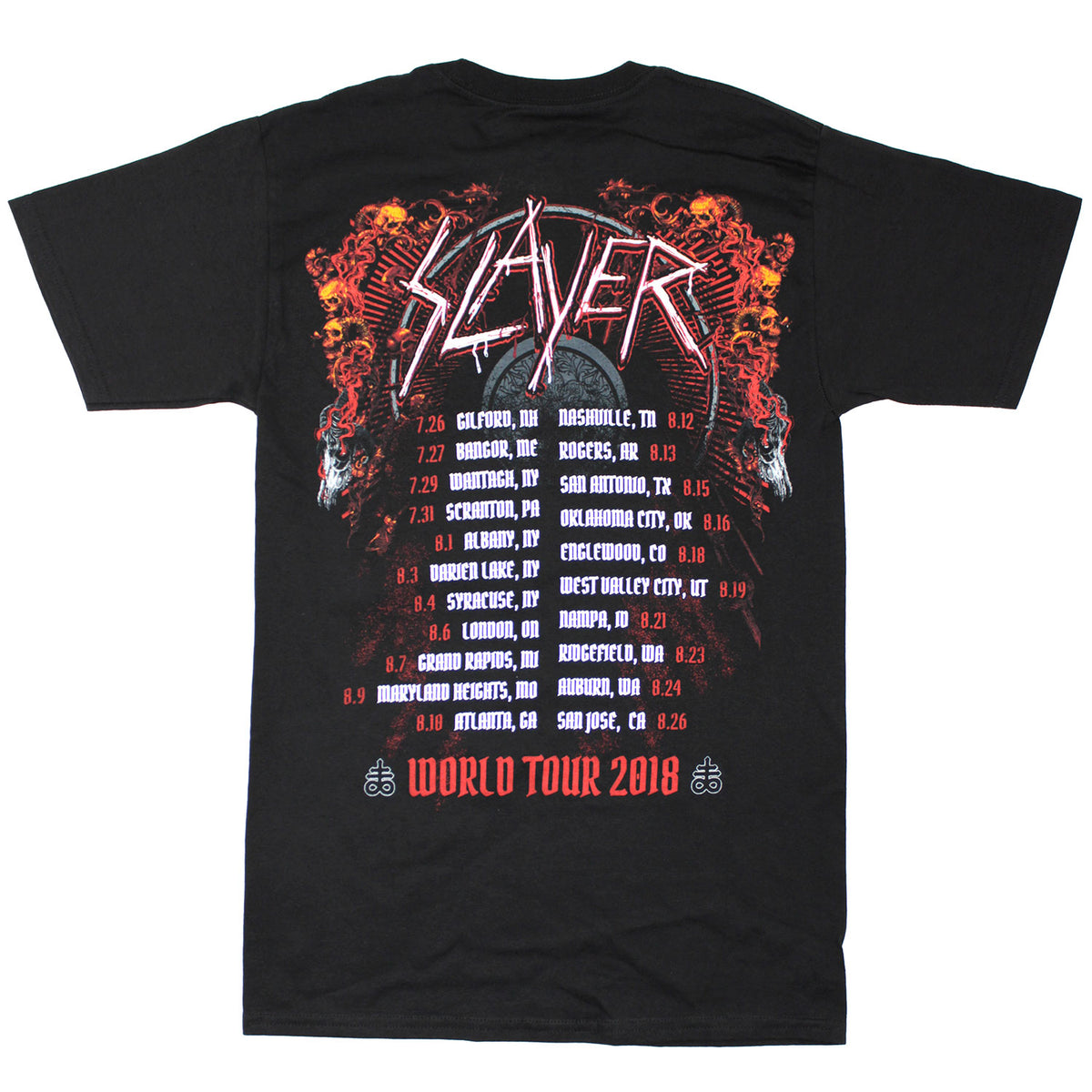 Slayer Baphomet 2018 World Tour Tee T-shirt Back