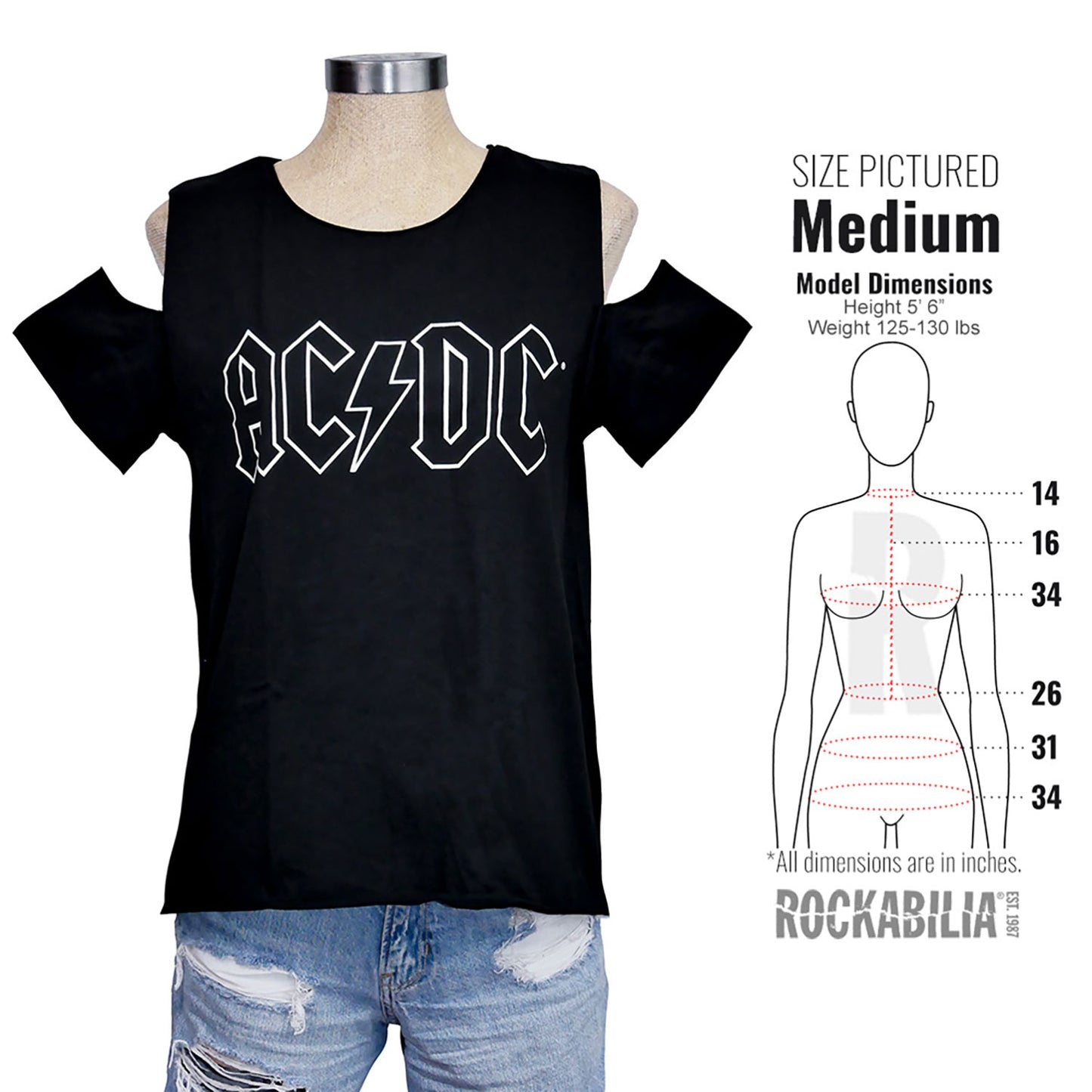 AC/DC White Outline Logo Junior Top Alt 3