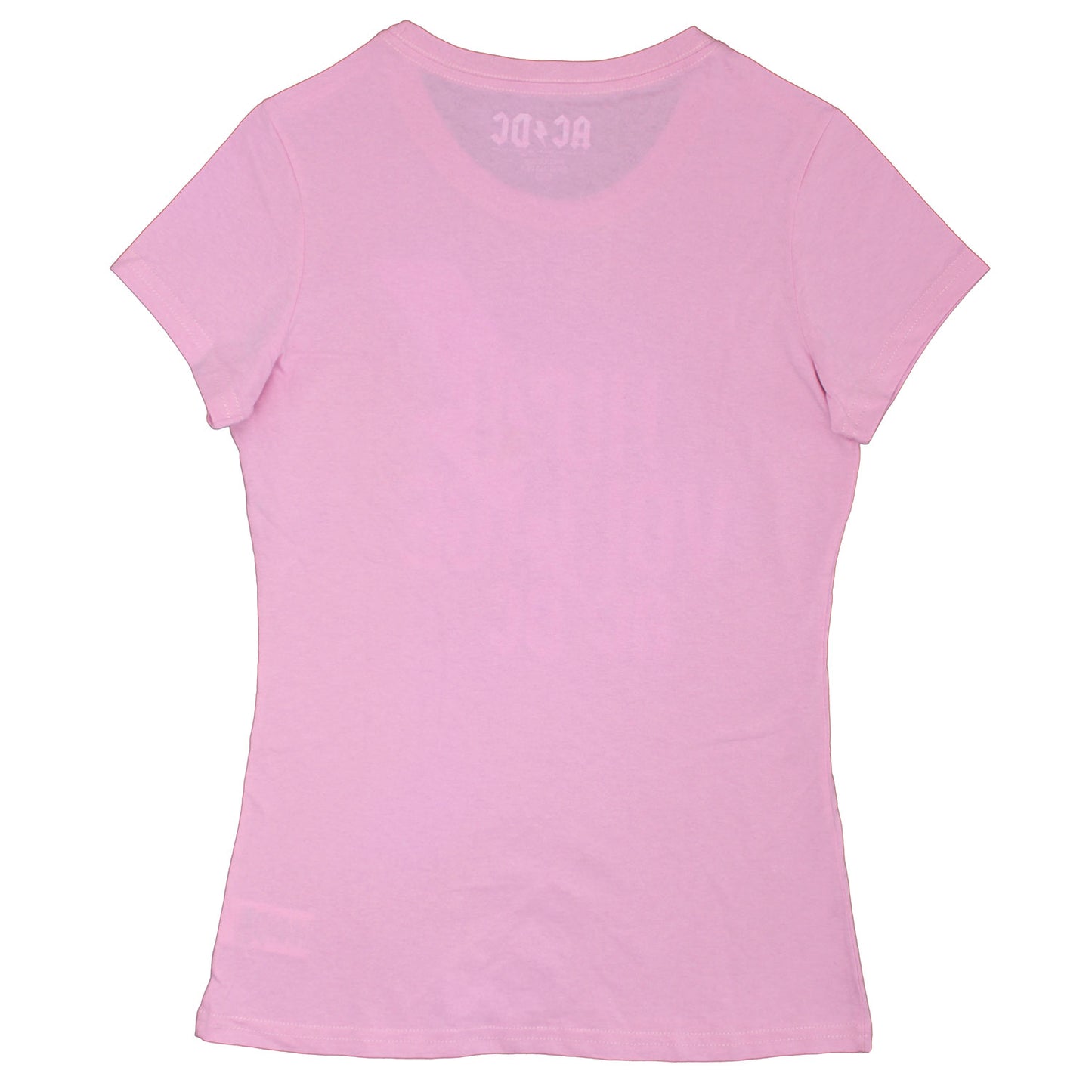 AC/DC Vintage Distressed Pink & White High Voltage Lightning Bolt Logo Childrens T-shirt Back