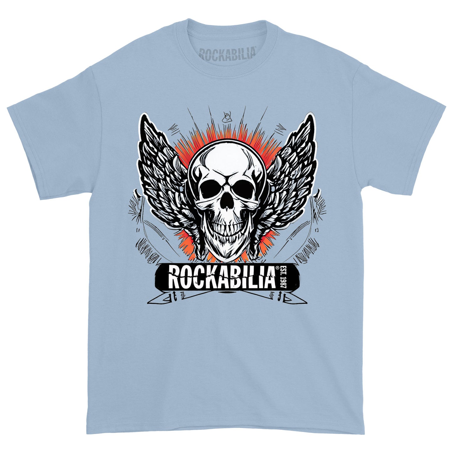 Skull Wings Light Blue T-shirt