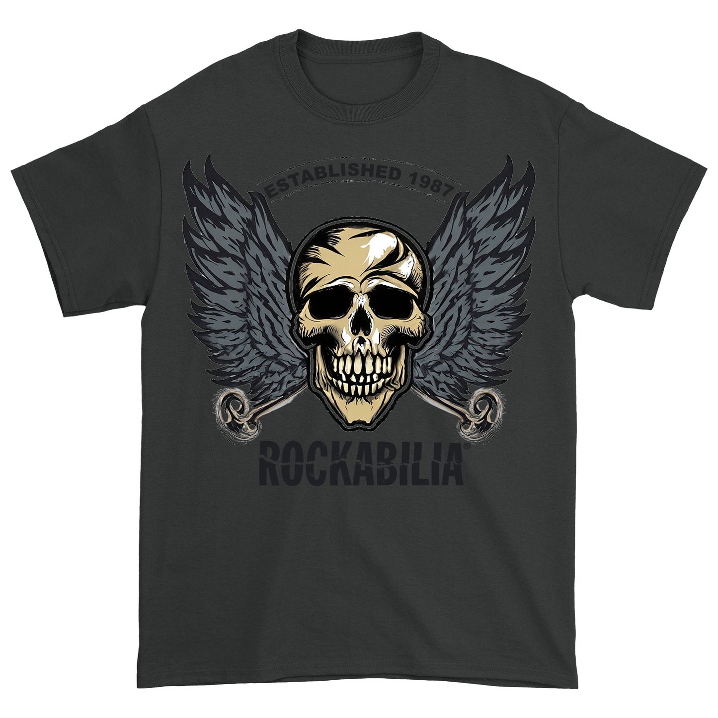 Skull Wings 1987 Dark Grey T-shirt