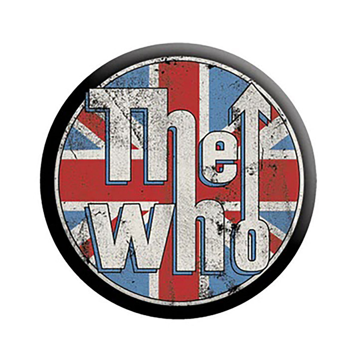 The Who Union Jack Logo Button Front