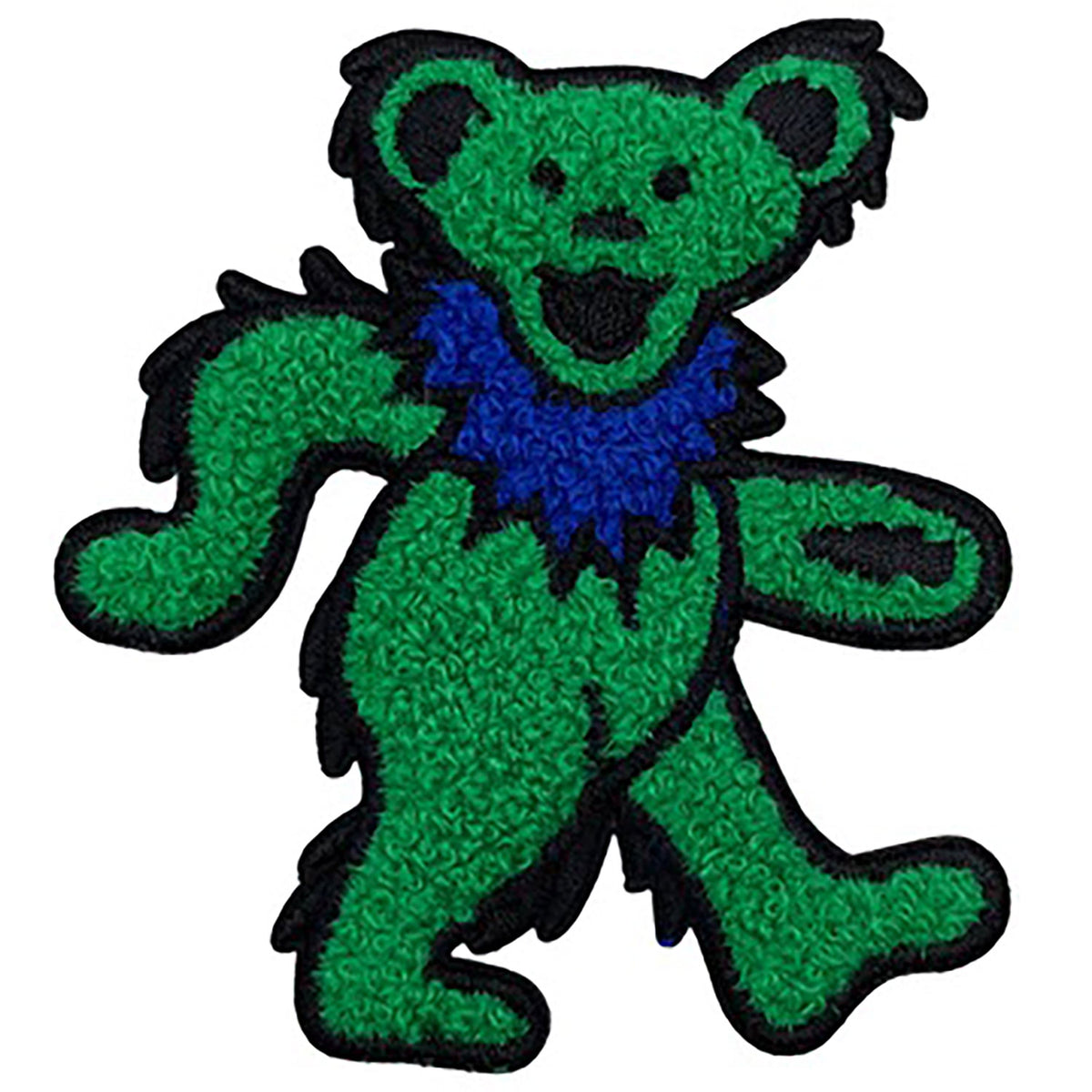 Grateful Dead Green Dancing Bear Chenille Embroidered Patch Front