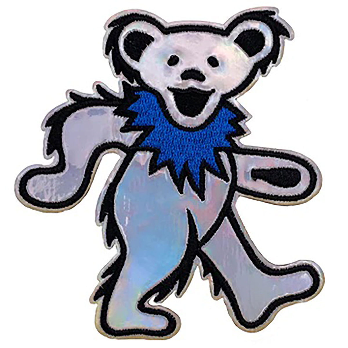 Grateful Dead Iridescent Dancing Bear Embroidered Patch Front