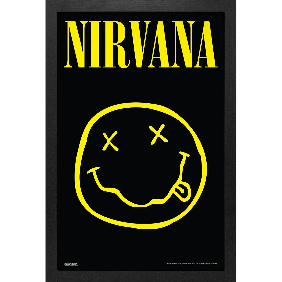 Nirvana Smiley Logo Framed Wall Art Front