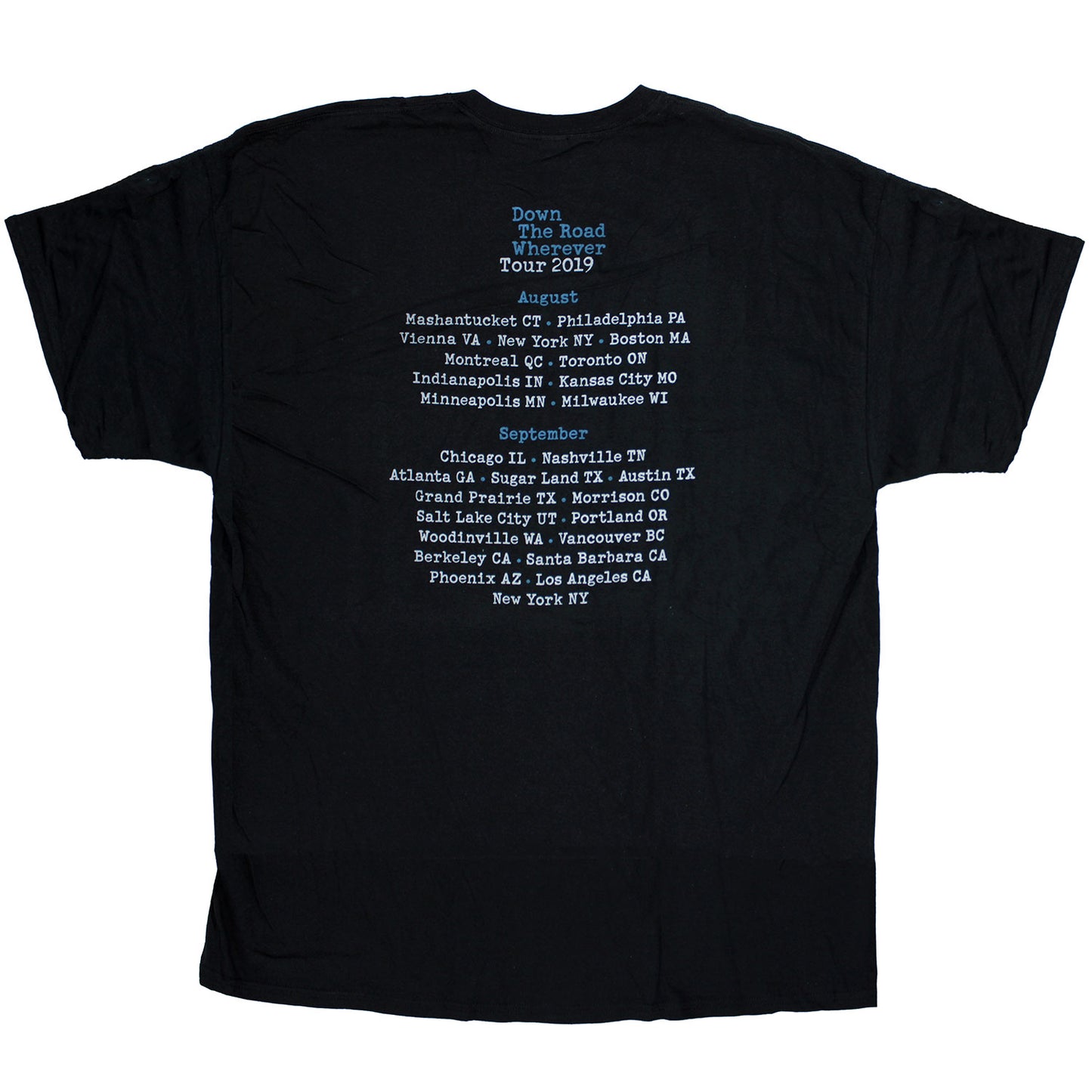 Mark Knopfler Down The Road Wherever Tour 2019 T-shirt Back